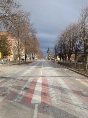 Центральна вулиця Шевчена покоцана танками