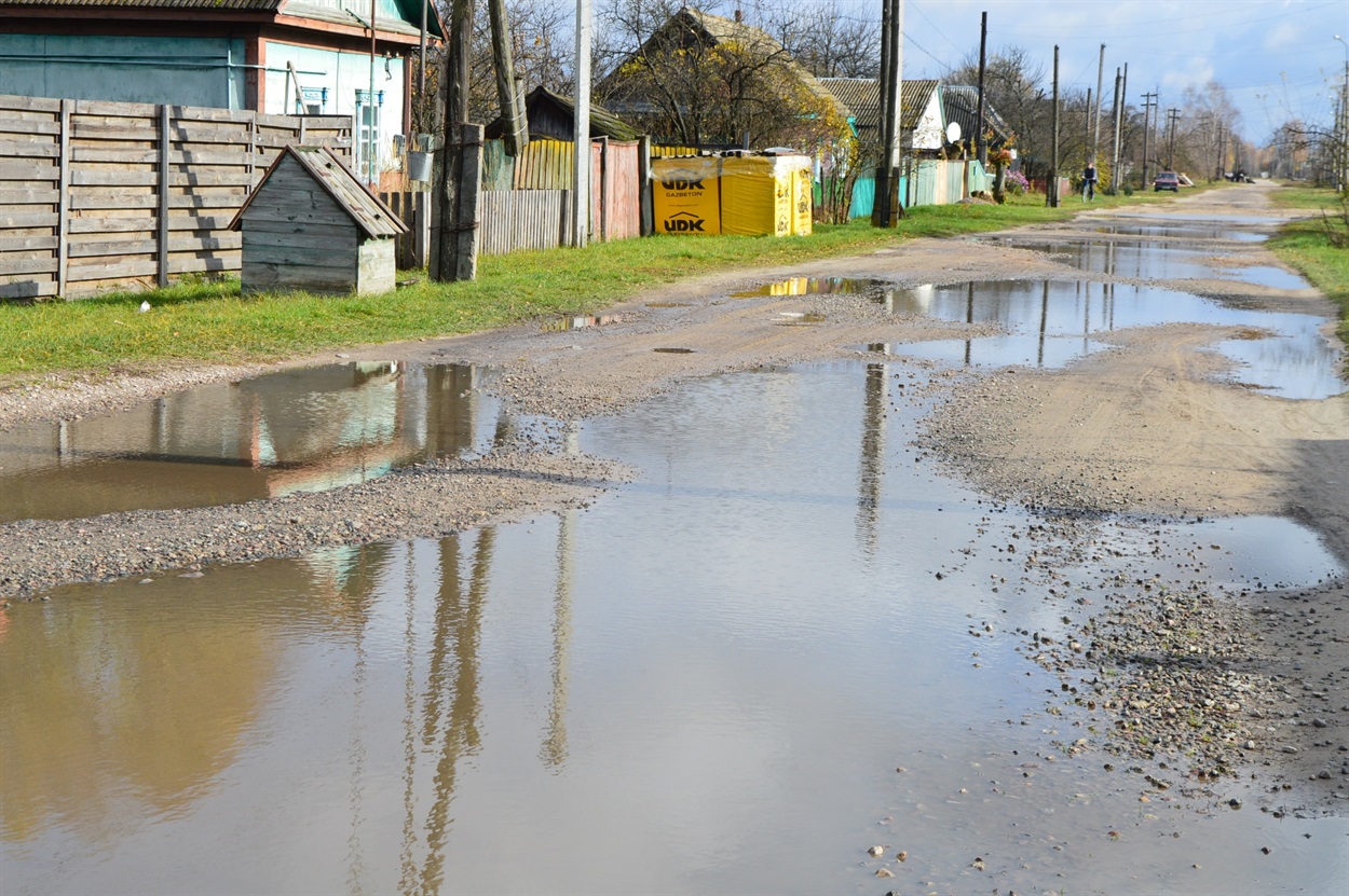 Калюжі по вулиці Кошового в Корюківці