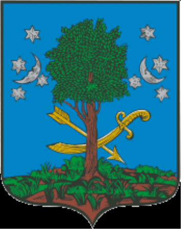 На гербі Березни зображена береза (на фоні блакитного неба з місяцем та зорями), позаду якої  схрещені шабля та стріла